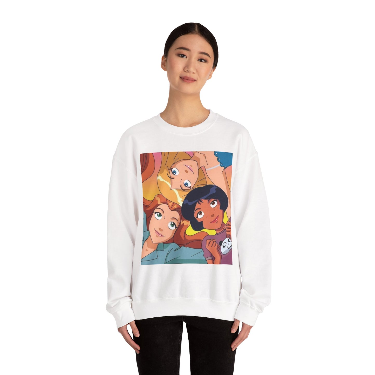 Colorful Cartoon Crewneck Sweatshirt - Cozy Gift for Friends, Casual Wear, Studio Lounge, Character Lover, Fun Fashion