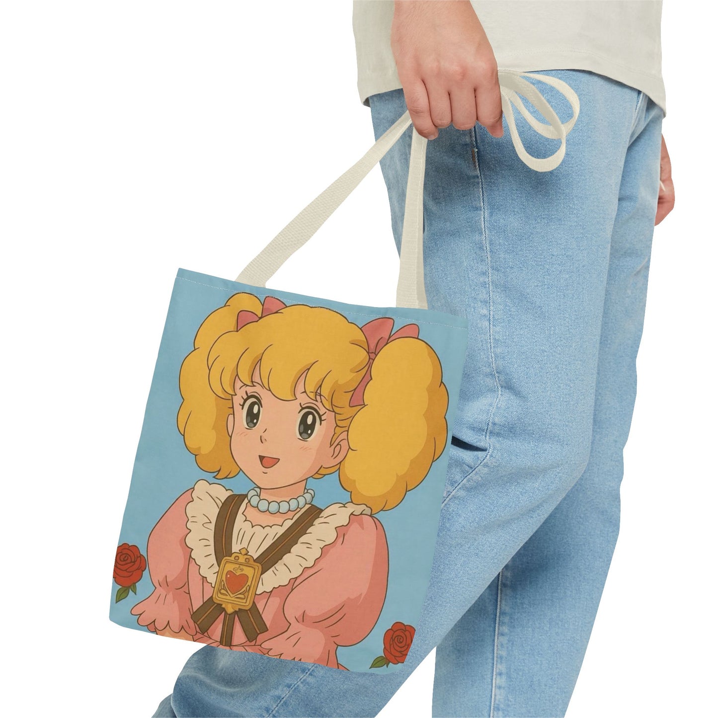 Cute Character Tote Bag, AOP Shopping Bag, Fun Gift Idea, Beach Tote, Cartoon Bag, Lightweight Reusable Bag
