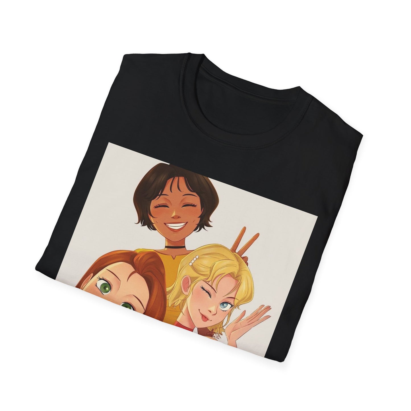 Playful Cartoon Friends Unisex T-Shirt, Cute Graphic Tee, Casual Wear, Gift for Friends, Summer Vibe Shirt, Fun Design