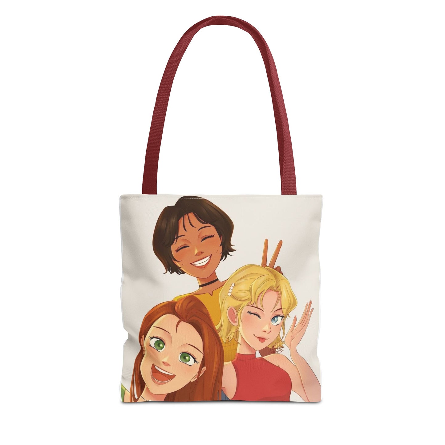 Vibrant Friendship Tote Bag, Girls' Day Out Bag, Cute Gift for Friends, Everyday Shopper, Travel Tote, Festival Bag