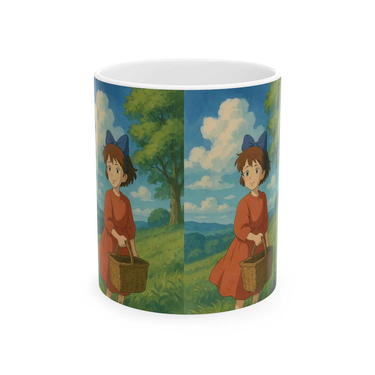 Whimsical Ceramic Mug for Nature Lovers, Cute Anime-inspired Coffee Cup, Gift for Friends, Cozy Vibes, 11oz, 15oz