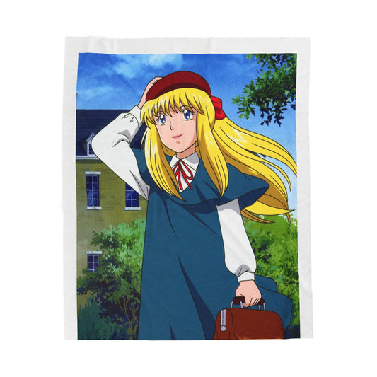 Anime-Inspired Velveteen Plush Blanket, Cozy Throw, Gift for Fans, Soft Blanket for All Seasons, Unique Home Decor, Perfect for Movie Night