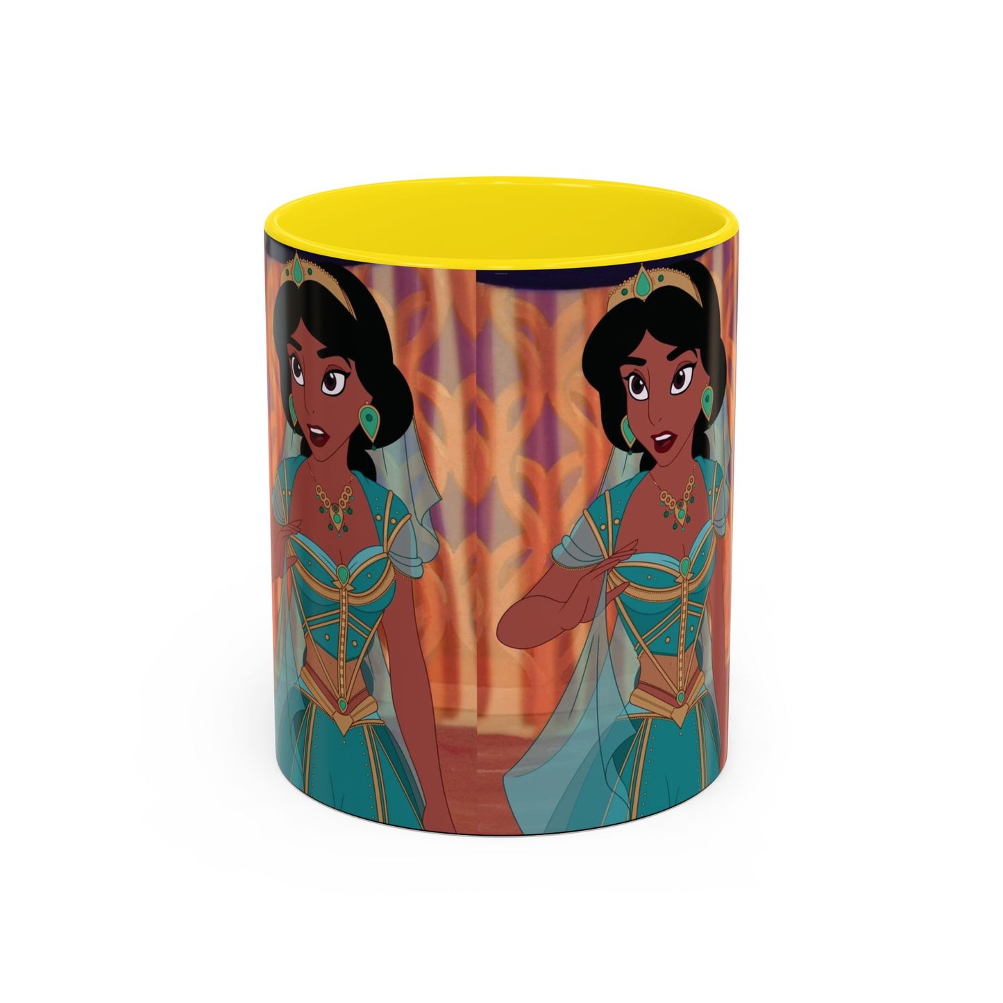 Jasmine Inspired Accent Coffee Mug, Cartoon Character Mug, Gift for Disney Fans, Unique Ceramic Coffee Cup, 11oz and 15oz Options