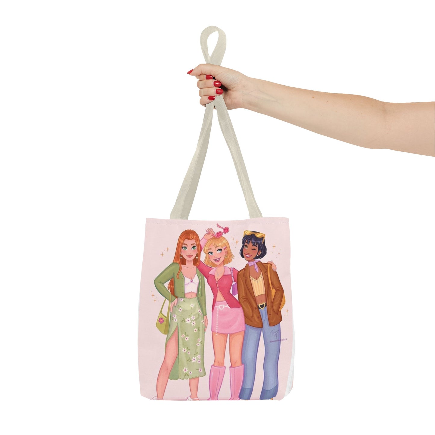 Chic Friendship Tote Bag - Stylish Grocery Bag, Beach Bag, Gift for Friends, Art Print Tote, Cute City Bag