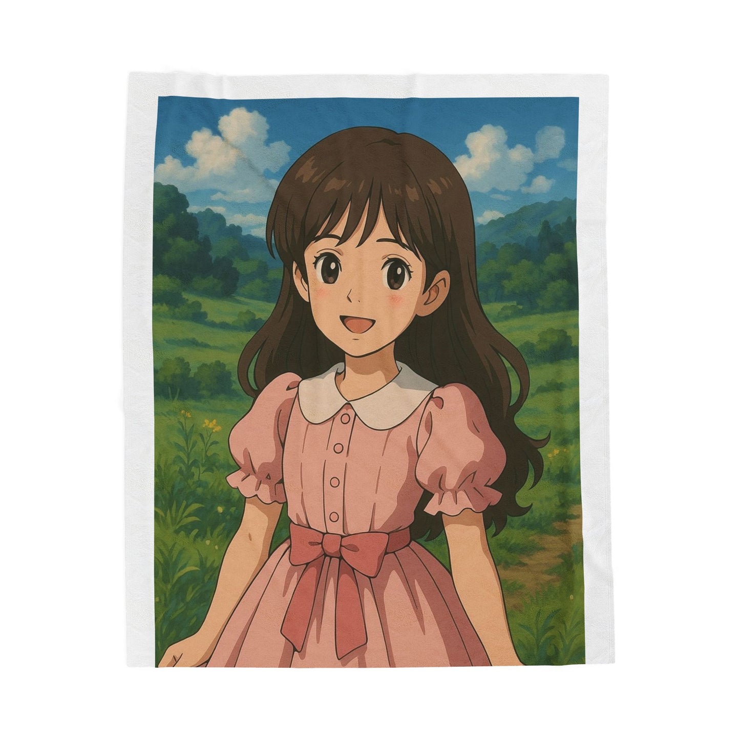 Charming Anime-Inspired Velveteen Plush Blanket for Cozy Comfort, Gifts for Anime Lovers, Soft Throw Blanket, Bed Décor, Cute Home Accessory